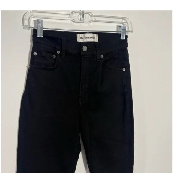 Reformation Ultra High Rise Skinny Jeans In Black Size 25.  Excellent Condition - Picture 2 of 12